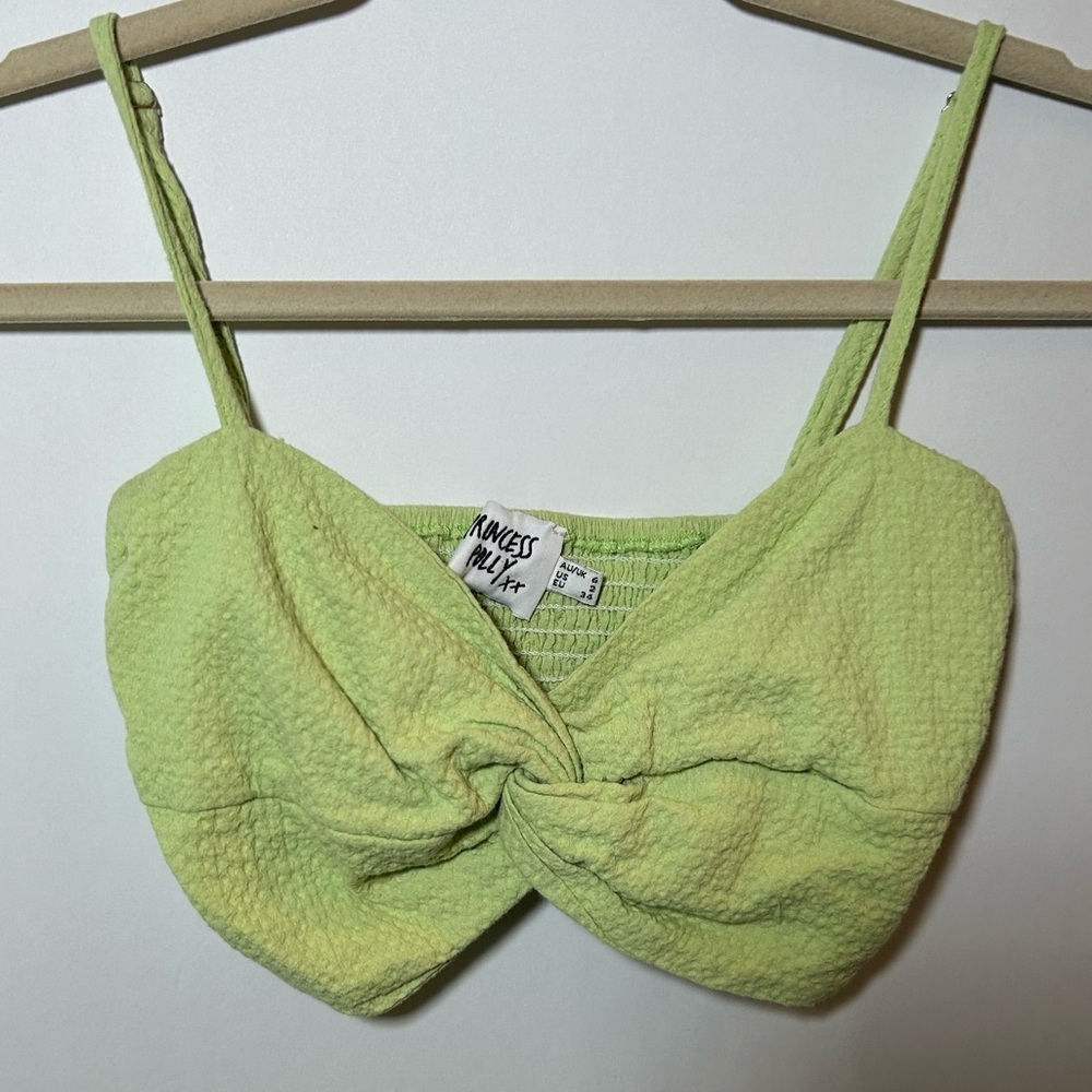 Princess Polly Light Green Textured Top 2